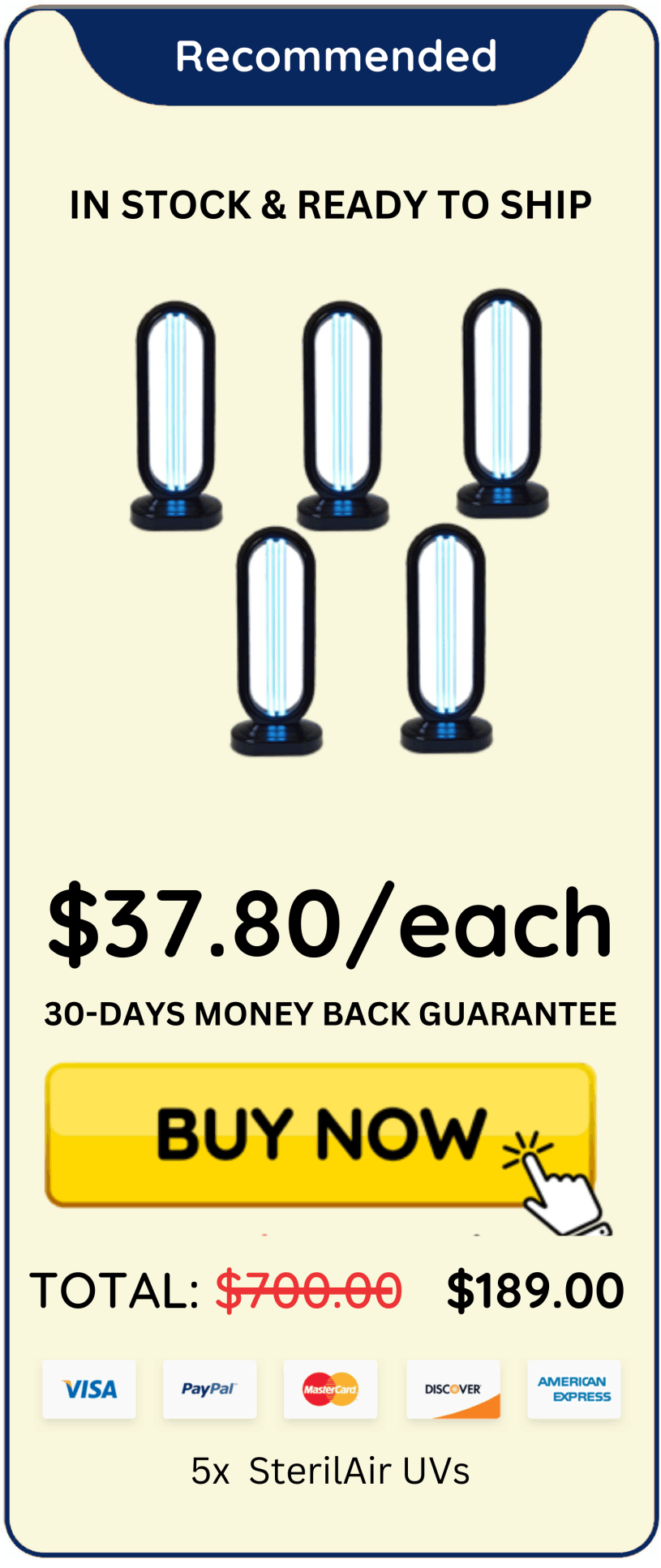 SterilAir UV Lamp offer price 
